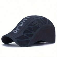1 pieza Nuevo gorra tipo deportiva con letra SPORT para hombre, transpirable, alta protección solar, bloquea efectivamente los rayos UV, diseño ajustable, cómodo y fácil de usar, gorra de malla de secado rápido con protección solar para exteriores