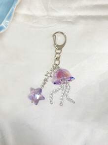 Casual Jellyfish Design Mobile Phone Strap, Y2k Style Keychain, Starfish Decor Phone Charm, For Bag For Ocean Lover, Gift For Friends Or Couples