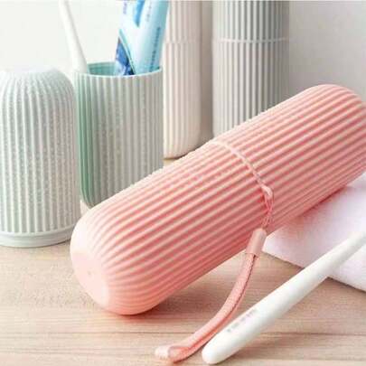 1pc Travel Toothbrush Holder Large Capacity, Toothbrush Cup Case, Dental Supplies, Toothpaste Cup, Simple Toothbrush, Water Cup, Portable Wash Basin Cup