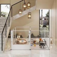 Acrylic Dog Playpen Fence: Heavy Duty Pet Clear Exercise Play Pen Whelping Box With Waterproof Fertility Pad For Cats, Puppies, Rabbits, Guinea Pig (120x120xH60cm) - L(120cmx120cmx60cmH) - View 9