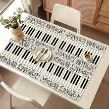 1/2/4/6/8 Pcs Digital Print Placemat, Music Note Pattern Printed Placemats For Table Decoration, Suitable For Daily Use, Festivals, Parties, Birthdays, Weddings, Dinners, Kitchen & Dining Room Decor