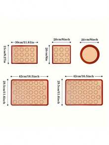 2 peças - Tapete de silicone para assar no forno, Tapete de silicone antiaderente para assar macaron, Tapete de cozimento de meia folha reutilizável resistente ao calor para biscoitos, padaria, confeitaria, macaron