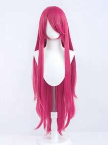 100CM Synthetic Long Straight Cosplay Wig With Bangs Woman Anime Ombre Wig Pink Green Gold Heat Resistant Wig 100cm - Multicolor - View 27
