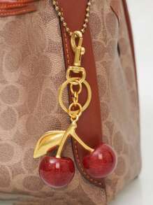 1pc Cherry Charm Accessory Women's Bag Or Keychain Charm Cherry Adornment Individualized Bag Decoration For Women Stylish Bag Charms Keychain Charms Party Gifts Gift Goodies For Women Commuting