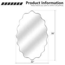 Oval Wavy Mirror - Irregular Wall Mirror Wavy Wall Mirror Decorative Wall-Mounted Asymmetrical Nautical Aluminum Alloy Frame Tempered Glass Modern Mirror Used For Wall Decoration, Living Room Entrance, Bedroom, Bathroom, Corridor