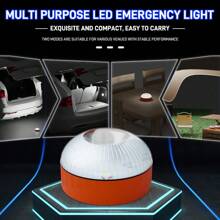 1 peça de luz LED de emergência para carro, luz de advertência do veículo, luz de sinalização de socorro externa, luz de advertência de emergência, luz de emergência de trânsito, instalação magnética, luz estroboscópica de emergência, luz de emergência para acampamento ao ar livre, pilhas AAA (não incluídas), fácil substituição de pilhas, operação simples, luz branca e amarela