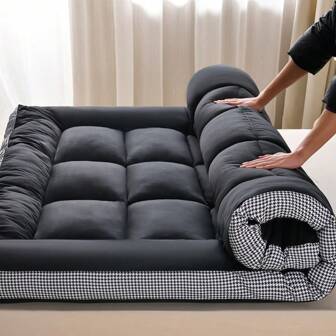 1 stuk luxe zachte matrastopper, matrasbeschermer voor alle seizoenen, opvouwbare matrashoes geschikt voor op de vloer, tatamimat, slaapzaal, appartement, logeerkamer, kamperen in de buitenlucht