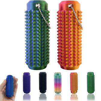 1/2/4 件装迷你口袋减压玩具，成人适用，疼痛刺激减压玩具，3D 打印发泄钥匙吊坠，1 个带刺防滑刺激钥匙扣，缓解焦虑，积极向上，新奇礼物，圣诞袜派对礼品