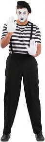 Morph Costumes Fun Shack Men's Mime Artist Costume - French Fancy Dress For Themed Parties, Events, Halloween, And Funny Cosplay Fun - Black - View 3