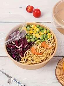 40pcs/30pcs Disposable Kraft Paper Covered Bowls, Food Containers, Soup Bowls, Meal Boxes, Salad Lunch Boxes, Suitable For Home Kitchens, Restaurant Takeout, Picnic Parties, Kitchen Supplies, Food Packaging Materials, Circular Packaging Boxes