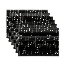 1/2/4/6/8 Pcs Digital Print Placemat, Music Note Pattern Printed Placemats For Table Decoration, Suitable For Daily Use, Festivals, Parties, Birthdays, Weddings, Dinners, Kitchen & Dining Room Decor