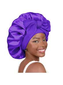1 pezzo Cuffia in raso di lusso con laccio regolabile - Cuffia leggera per protezione capelli, comoda per tutta la notte, cura dei capelli e doccia - Ideale per donne e uomini