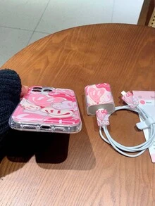 Melting Heart High-Tech Bamboo Soap Protective Phone Case + Charger Protector Case + Anti-Bite Cable Organizer - Clear - View 3