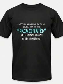 Camiseta de algodón 100% con citas divertidas, juguetonas e ingeniosas, camiseta estampada lavada, camiseta casual de temporada para hombres, camiseta de algodón de cuello redondo de manga corta, deportes al aire libre, regalos de vacaciones - Negro - Ver 2