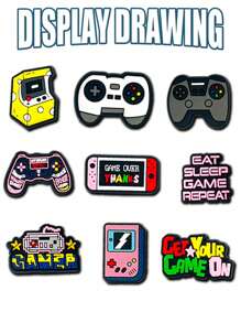 23 PCS Game Console Series Shoe Charms For ClogsSandals Decoration, DlY Shoe Accessories