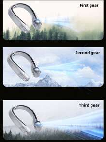 1 pièce Ventilateur à collier suspendu avec hélices turbo réglables sans lames, ventilateur sans lame portable à collier sans lame, mini refroidisseur d'air USB rechargeable