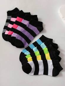 30 Pairs Kids Short Socks: Candy Colors, Lace Bow, Heart Pattern, Stripes, Soft & Comfortable, Casual Versatile, Student Socks - Suitable For Daily Wear, Random Mixed Colors - Multicolor - View 7