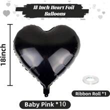 18 piedi Palloncino a forma di cuore in elio nero, 10 pezzi grandi palloncini neri a forma di cuore in lattice, palloncini a forma di cuore neri per uomini, compleanni, lauree, fidanzamenti, San Valentino