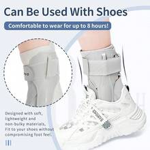 Ankle Brace With Side Stabilizers (Gray X-Large) Adjustable Support For Sprained Ankle Achilles Tendon Relief - Gray - 查看 6