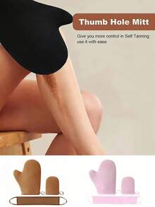 2 Pieces Tanning Kit - Self Tanning Mitt, Back Applicator, Mini Facial Tanning Mitt - No Streaks, Even Application, Velvety Soft, Reusable, Washable, Unisex, Bag, Storage Bag, Storage Box, Hair Clips, Reusable Body Face Tanning Mitt Double Sided Lotion Applicator Tanning Mitt Washable, Tanning Mitt Applicator, Unisex Sunless Tanning Mitt With Thumb Velvet Double Sided Reusable Tanning Mitt, Bag, Storage Bag, Storage Box, Hair Clips - Multicolor - View 6