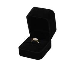 Advanced Black Swan Velvet Ring Box, Proposal Ring Box, Hexagonal Jewelry Storage Box, Portable Jewelry Box, Wedding Ring Display Box, Jewelry Box, Jewelry Box - Black - View 4