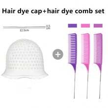 1pc Simple Hair Dyeing Cap Set With Highlighting Needle, Silicone Highlighting Cap & Hair Dyeing Cap,Bonnet,Shower Cap,Hair Products And Accessories For Barber Salon Beauty Travel Essentials