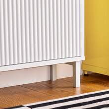 SoBuy Shoe Rack With 2 Flaps, Slim Shoe Cabinet, Shoe Rack With 2 Shelves, Shoe Chest Of Drawers, Shoe Storage, White, W X H X D Approx. 50 X 90 X 19 Cm FSR177-W - White - View 7