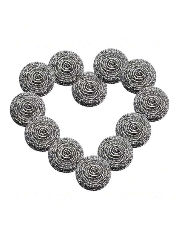 5/10 peças de bolas de limpeza de aço inoxidável - à prova de ferrugem - almofadas de lã de aço inoxidável para limpeza de tigelas, potes, grelhas, escovas de metal para pia de cozinha de fácil limpeza