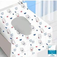 10 Pack Disposable Toilet Seat Covers XL 16x24 Inch - Portable Travel Toilet Liners For Public Use, Hotel, Hospital, Camping | Blue (50 Sheets)