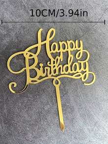 1/3/5pcs Acrylic Cake Topper - New Creative Birthday Cake Decoration - For Birthday Parties - Perfect Gift For Birthday Celebrations - Gold - View 7