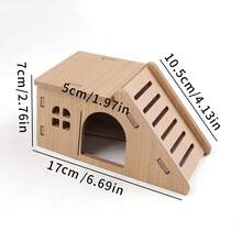 1pc Pet Hamsters House DIY Gerbil Hideout Bridge Chinchilla Seesaw Villa Wooden Small Nest For Pet Sport Exercise Training Toys Small Animal Activity Climb DIY Cage Accessories - Multicolor - View 28