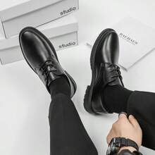 Men's Shoes 2025 Autumn Business Wedding Leather Shoes Formal New Groom Business Formal Men's Shoes Luxury Feel Thick Sole Elevator Men Leather Shoes Men's Work Shoes Business Shoes,One Size Smaller