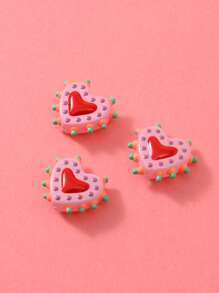 1/5 piezas Cuentas de vidrio pintadas a mano con corazones de puntos de múltiples colores de dopamina, aptas para hacer collares, pulseras, aretes, llaveros, encantos de teléfono, para amantes unisex