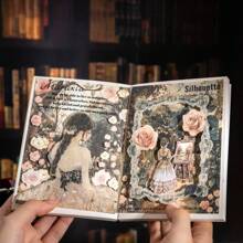 1 libro con 100 fogli della serie "Roaming Time" in stile vintage, materiale estetico di carta per scrapbooking, handmade, design personalizzato per diari, album fai-da-te, collages, quaderni e taccuini, forniture per ufficio e scuola, accessori scolastici