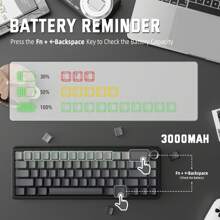 X66 Gasket Wireless Mechanical Keyboard With Volume Knob,60% Bluetooth/2.4GHz/Wired Gaming Keyboard,RGB Backlit,OEM Tri-Color PBT Keycaps,66 Keys Hot Swappable For PC/