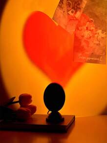 1 pezzo Proiettore di luce forma cuore al tramonto, luce di proiezione del tramonto d'amore, luce notturna USB, adatta per camera da letto, decorazione soggiorno, proiettore arcobaleno, per sfondo fotografico, regalo romantico adatto per decorazione domestica, soggiorno, Ognissanti, decorazione natalizia, accessori da ufficio per scrivania, decorazione da parete, adatto per campeggio, festa, perfetto regalo per compleanno e Natale