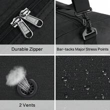 Travel Duffel Bag (Black) - Foldable Large Capacity With Shoe Compartment & Multi-Pockets, Unisex Weekender Bag For Weekend Trips 1-Pack - Black 120L - View 5