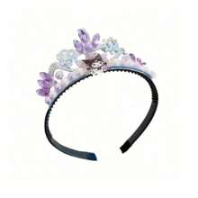 Sanrio 1pc Elegant Black & White Resin Crown Headband - 1 Purple And 1 Pink Headbands, Great For Costume, Ideal Birthday Party And Gift