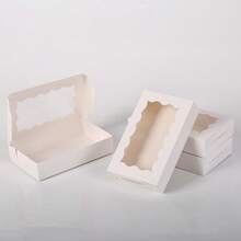 Cajas de regalo con ventana transparente, 5 piezas/10 piezas/20 piezas en stock, cajas rectangulares blancas con ventana transparente para bodas, fiestas, San Valentín, cumpleaños, reuniones familiares - Blanco - Ver 6
