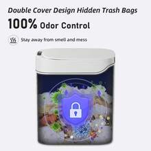 Joybos Rechargeable Bathroom Trash Can With Lid,Motion Sensor Trash Bin Automatic Touchless, Auto-Adsorption Slim Smart Kitchen Garbage Can For Office - 1pc Motion Sensor+Auto Suction+Rechargeable - View 4