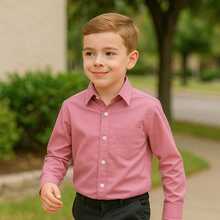 Camisa para Niño en Diferentes Tallas con botones Cuello para corbata - Rosa Pálido - Ver 5