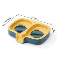 1pc Luxury Dual-Slot Candy Color Soap Dish, Self-Drainage Design, Easy To Clean, No Suction Cup Needed, Keeps Soap Dry, Minimalist Style, Suitable For Vanity, Bathroom, Fits Various Soap Sizes