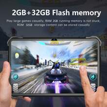 Qetupa 7 Zoll Mecha Lern-Tablet für Kinder mit Hülle, Android 13 Kinder-Tablet, A133 Quad-Core 1,6 GHz Prozessor, 2 GB RAM + 32 GB ROM, 1024*600 IPS Touchscreen, 3000 mAh Akku, 0,3 MP + 2,0 MP Dual-Kamera, 802.11b WLAN 2,4G