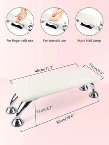 Large Armrest Manicure Pad, Ultra-Soft Leather Hand Rest Cushion Suitable For Finger & Toe Nails, Removable Manicure Tool Accessory, Professional Manicure Hand Pillow Stand For Salon Use - White - View 8
