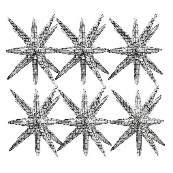 Conjunto de 6 balões de alumínio em formato de estrela explosiva de 22 polegadas, ideal para festas de aniversário, casamento, noivado, despedida de solteira e decoração de baile de formatura