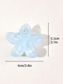 5件組果凍色漸層花朵髮夾 6cm 優雅女士髮飾，適用於髮髻/馬尾髮型，派對/婚禮裝飾髮夾，秋冬度假穿搭，夏季女款 - 彩色 - 查看 3