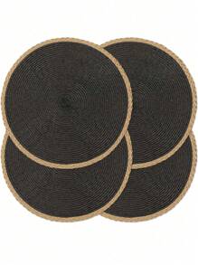 14 Inch Round Woven Placemat, 2/6 Pcs Washable Heatproof Placemats For Dining Table, Non-Slip For Indoor/Outdoor Use, Suitable For Dinner, Events, Family Gatherings, Thanksgiving, Christmas, Easter