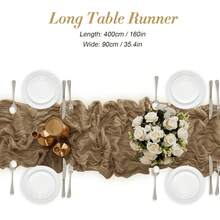 1pc/5pcs 90*180cm Solid Color Table Runner, Minimalist Polyester Tablecloth Decor, Suitable For Dining Table - Brown - View 8