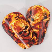 1 Pair Asymmetrical Skull Pattern Football Shin Guards - Compact, Lightweight, Curved Design For Comfort, Unisex Football Accessory - Multicolor - View 10