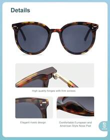 Gafas de sol para mujer moda 2025 clásico redondo Retro Vintage tonos grandes Sunnies SJ2067 - Leopardo - Ver 4